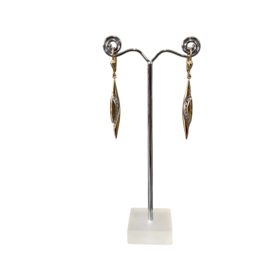 9CT Gold and Silver Drop Earrings