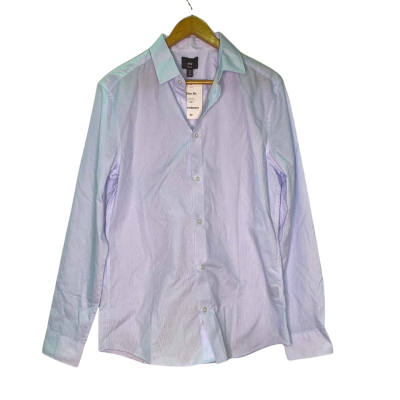 H&M Unisex  Size M Business Shirt Blue / Pinstriped / White 