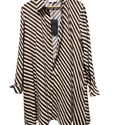 Witchery Womens  Size 12 Long Sleeve Mini Dress Beige / Brown / Cream 