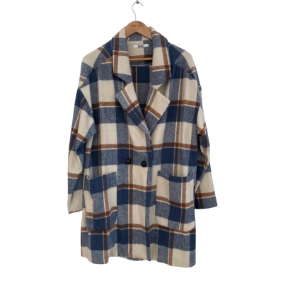Sass Womens  Size 14 Winter Coat Blue / Brown / Off White 