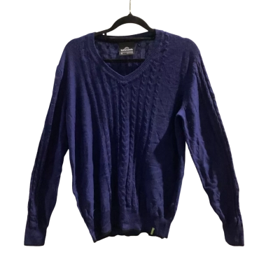 Kathmandu Womens  Size 14 V-Neck Cable Knit Jumper Navy Blue NWOT