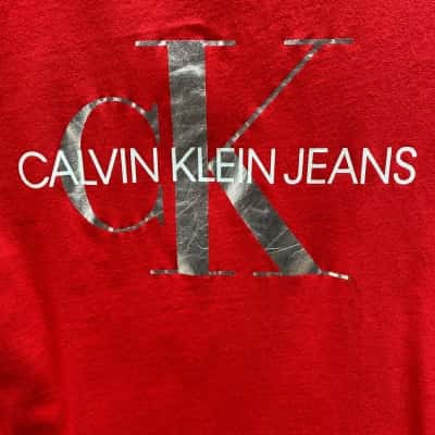 Calvin Klein Jeans Womens Size M Red Tee