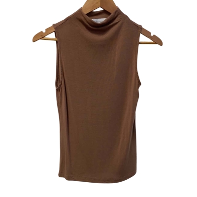 Witchery Womens  Size XXS High Neck/Sleeveless Top Brown 
