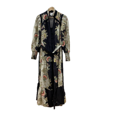 Once/Was Womens Dress Size 0 Black  / Floral / Green / Pink  
