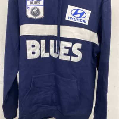 Carlton retro AFL Mens  Size M Hoodie Blue / White 