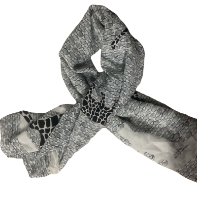 Mimco One Size Leopard Scarf in Black/ Blue