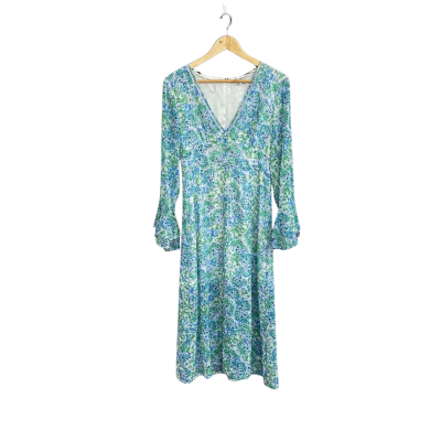 Tokito Womens  Size 12 Autumn Jewel Dress Blue / Floral / Green / White 