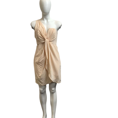 Zimmermann Womens AUS Size 12 One Shoulder Silk Mini Dress Pale Pink