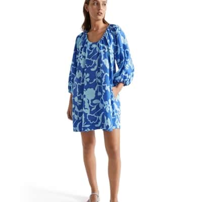 Seed Heritage Size 6 100% Linen Floral Mini Dress