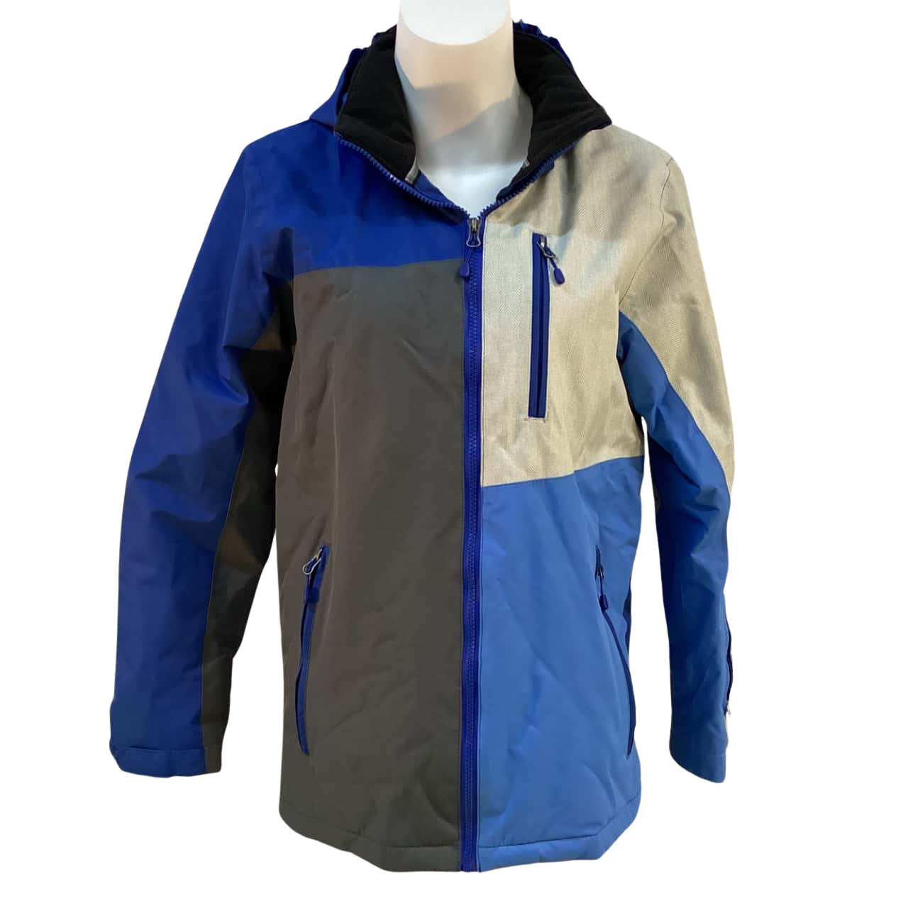 Crane Kids Size 14 Snow Jacket Grey / Navy Blue (s)