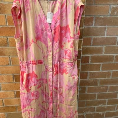 Refinity City Chic Womens  Size M Pink Marble Dress 