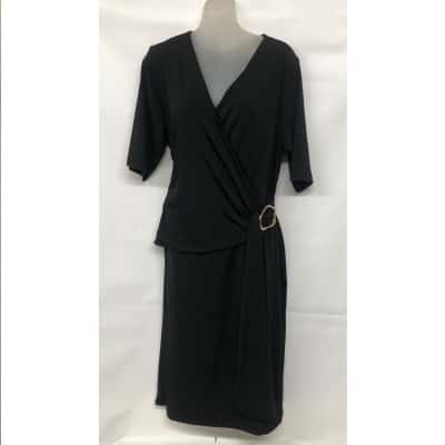 Liz Jordan Womens  Size 14 Wrap Dress Black  - NEW
