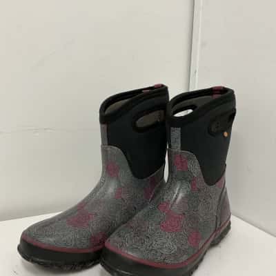  BOGS Womens  Size 7 Gum Boots Black  / Purple 
