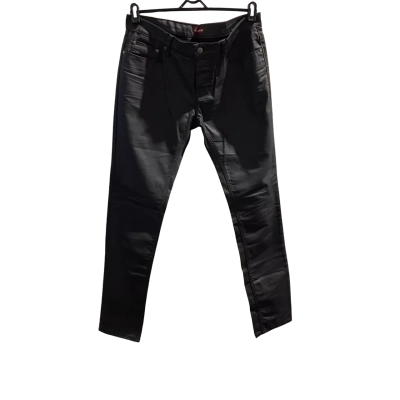 Black Dukes Denim Mens  Size 34 Button Fly Skinny Jeans / Stretch Jeans Black  