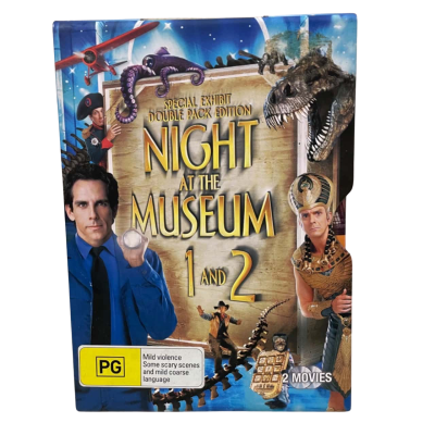 Special Exhibit Double Pack Edition Night at the Museum 1 and 2 DVDs in Collectable Case