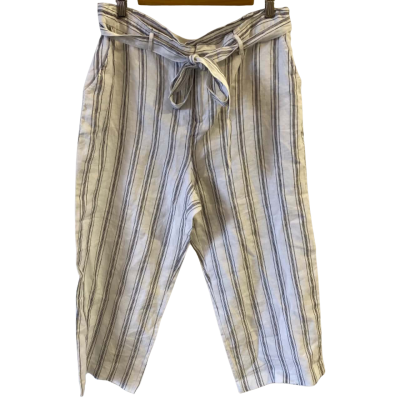 Jump Womens Size 14 7/8 Stripe Linen Pant