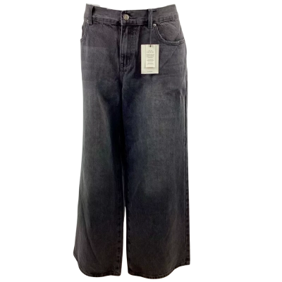 Glassons Women's Low Rise Wide Leg Jeans - Black Size 14