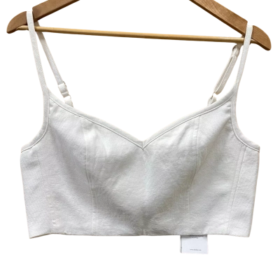 Kookai White Cropped Bralette Top Size 40 