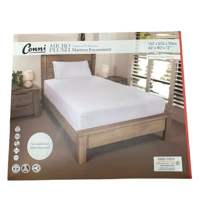 NEW Conni micro plush mattress enhancement waterproof and absorbent for king single mattress 
