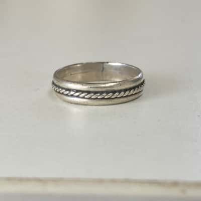 Sterling Silver Distinct Rope Design Ring