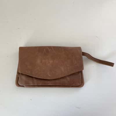 Johnny Ramli Brown Leather Clutch / Purse 