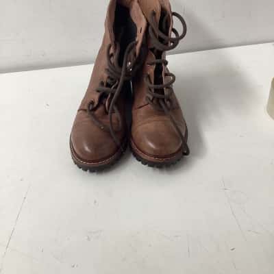 H&M Mens leather combat Boots Brown Size 38