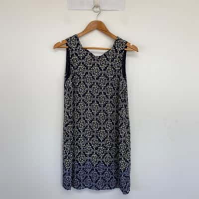 Tokito Navy Blue Floral Sleeveless Mini Dress  Size 10 