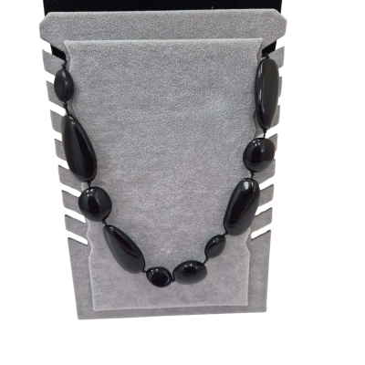  Womens Necklace Large Black Plastic Beads
