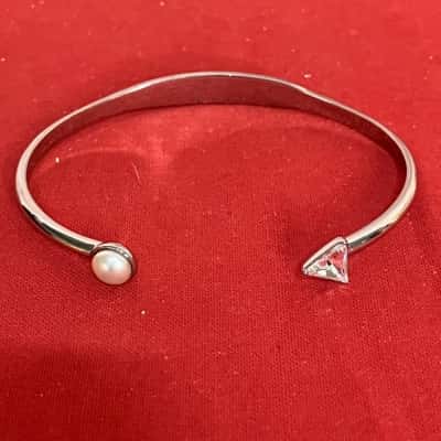  Women's Bracelet Mimco Cuff Bracelet Faux Pearl & Crystal Ends