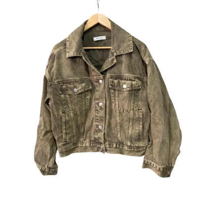 ENA PELLY Womens  Size 8 Denim Jacket Brown 