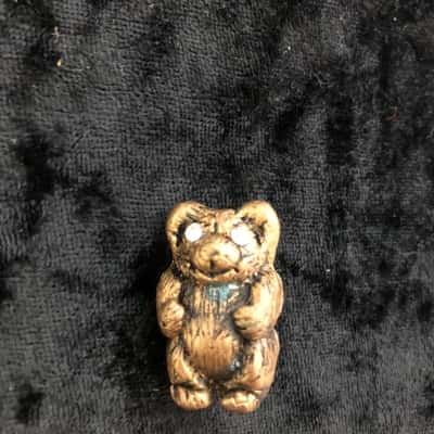 Annie Day Handmade Australia 'Small Bear' Brooch Gold - VINTAGE