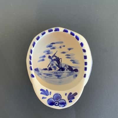 Vintage Delftware Trinket Dish shaped like a Dutch Flat Cap