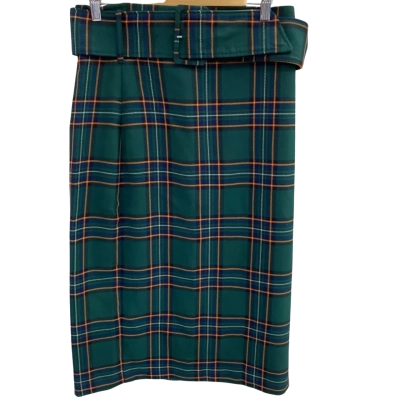 Zara Womens Size L Tartan Skirt With Matching Belt