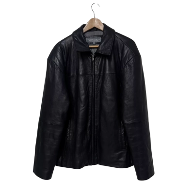 PROSHIELD Black Retro Leather Jacket Size L