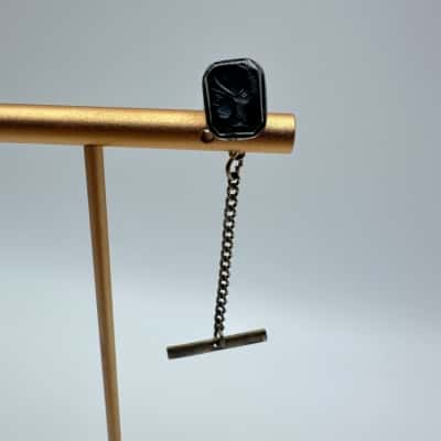 Vintage Hematite Intaglio Tie Tack