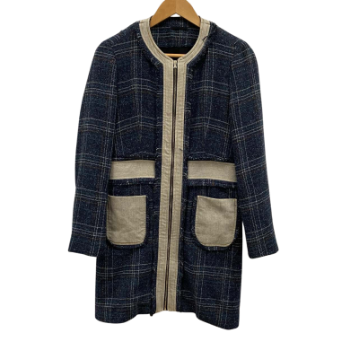 OCHE Boutique Women's Winter Jacket Checked / Navy Blue 