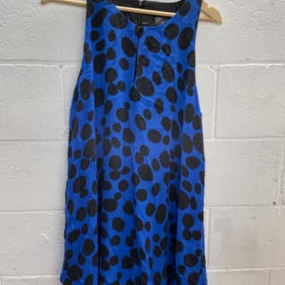  Womens  very very Size 14 Sleeveless Dress  Black  / Blue 