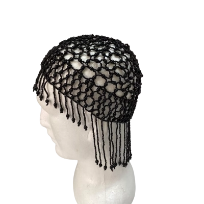  Womens Beaded Bellydance One Size Cap Black  