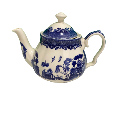 Vintage William James Blue Willow Teapot Ceramic (Made in China)