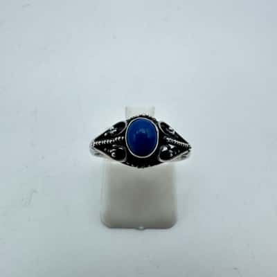 925 Silver & Blue Ring size N
