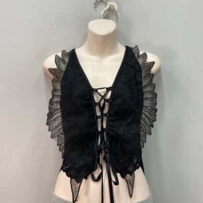 Romwe Womens  Size 6 Singlet/ Corset Top Black  