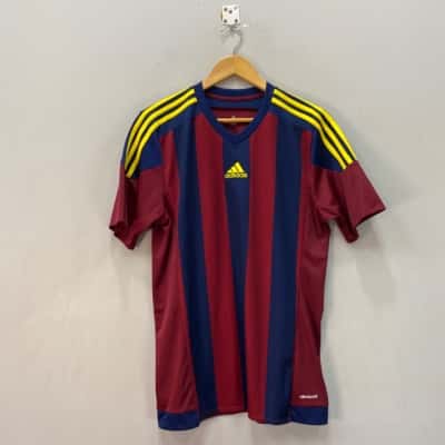 Adidas Mens  Size M T-Shirt Blue / Maroon / Yellow 