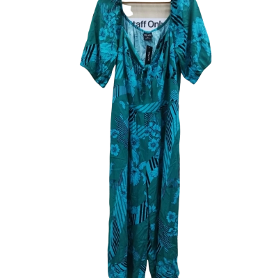 City Chic Womens Size M Wide Leg Jumpsuit Floral / Green (4)
