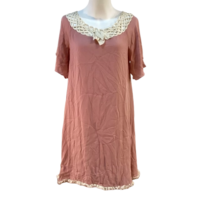 Alannah Hill Womens Size 12 Silk Mini Dress Pink  