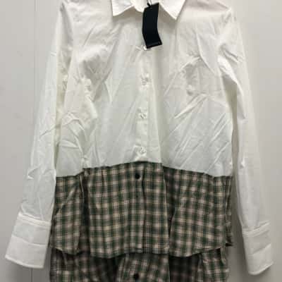 Portmans Womens  Size 14 Button Up / Long Sleeve Top Checked / Green / Mustard / White BNWT$79