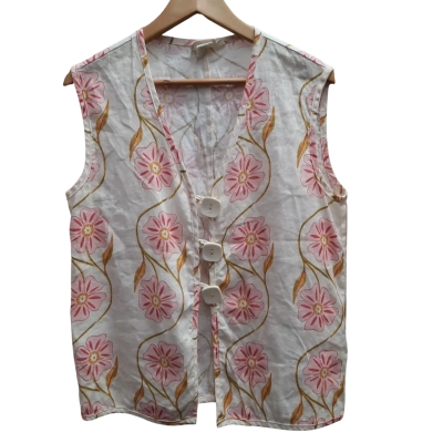 VRG GRL Size 6 'Lorena' Linen Vest 100% Linen 