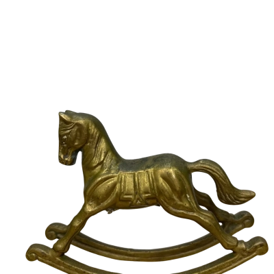 Vintage Brass Rocking Horse Ornament