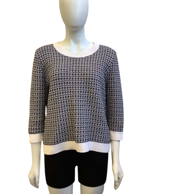 Trent Nathan Womens  Size 14 Crew Neck Knit Jumper Black / White