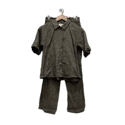 Seed Heritage Womens Green Button Up Top & Pants Set Size 6