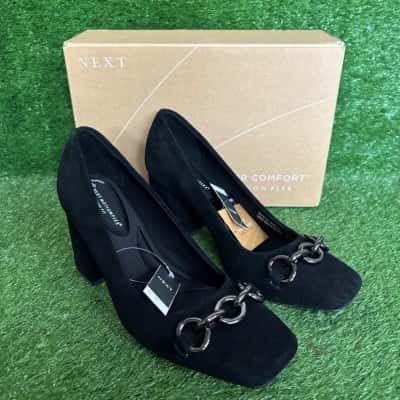 Next Motionflex Black Shoes Size 6W